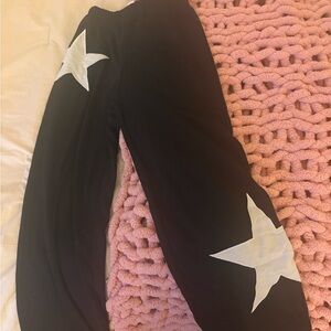 Kids Black Star Print Pants